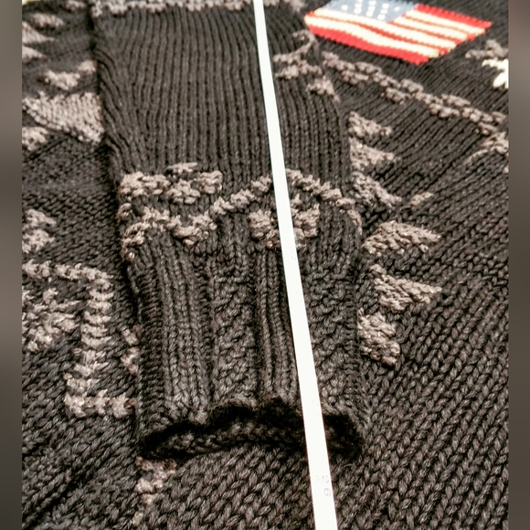 Ralph Lauren Vintage Rare Crewneck AMERICAN FLAG Polo Sport Sweater - Picture 10 of 11